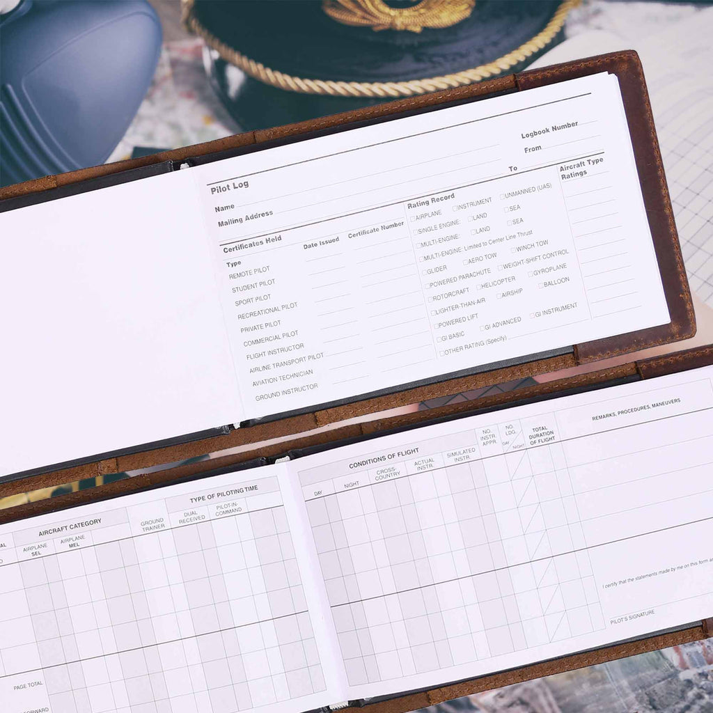 Premium Leather Pilot Log - Perfect Gift for Pilots - Pilot Journal - www.Shopthatapp.com