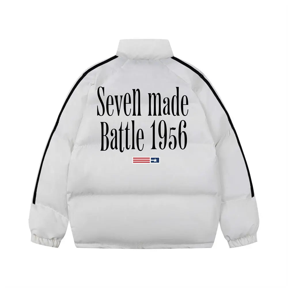 Printed Stand Collar Cotton-padded Coat Men - www.Shopthatapp.com