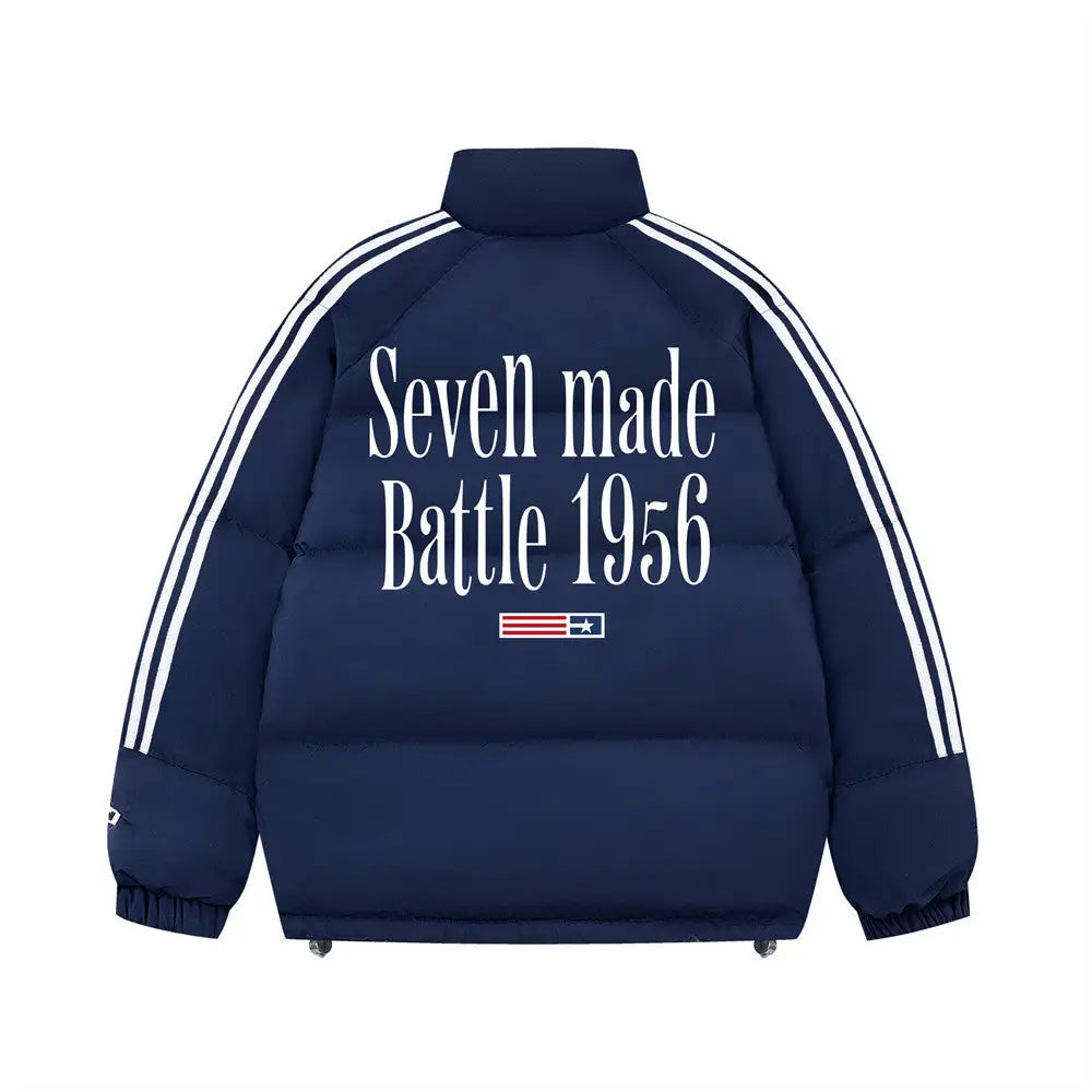 Printed Stand Collar Cotton-padded Coat Men - www.Shopthatapp.com