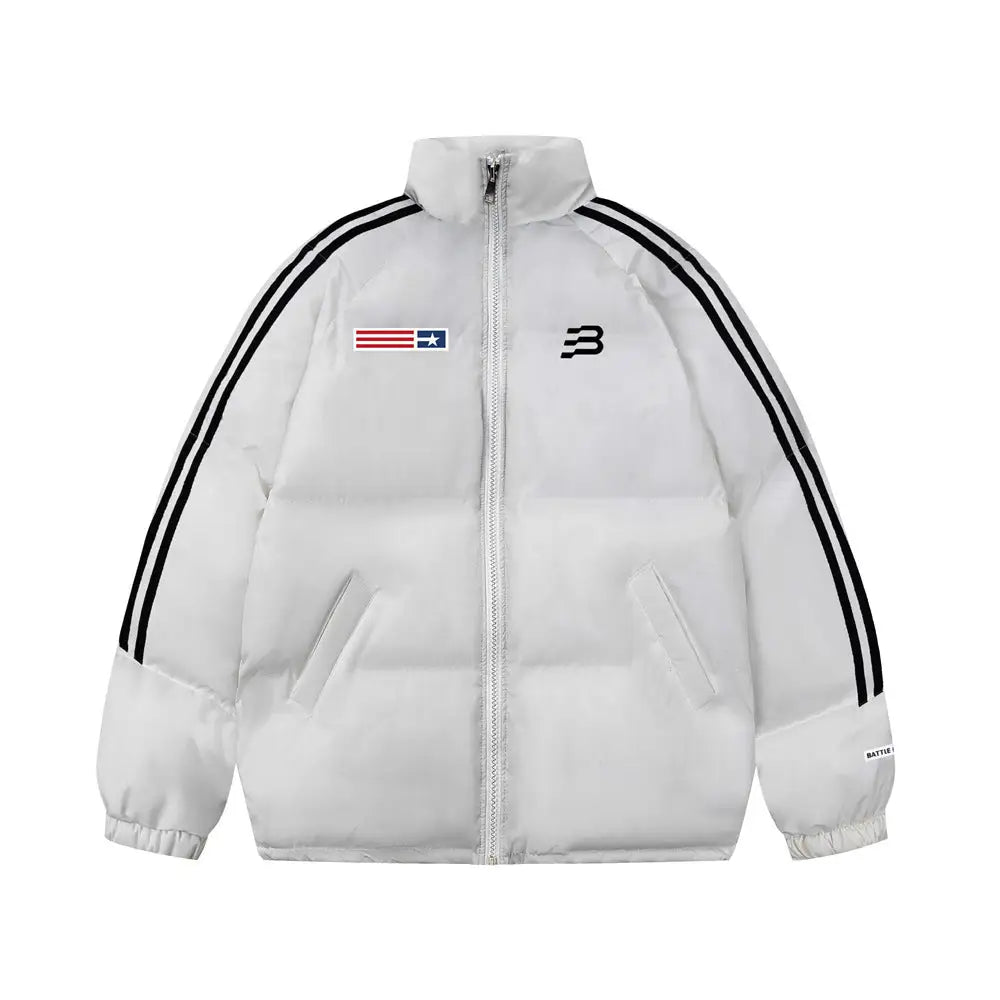 Printed Stand Collar Cotton-padded Coat Men - www.Shopthatapp.com