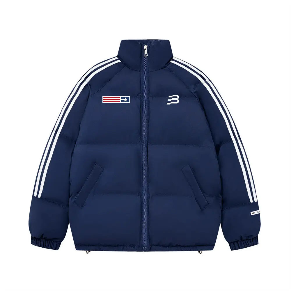 Printed Stand Collar Cotton-padded Coat Men - www.Shopthatapp.com