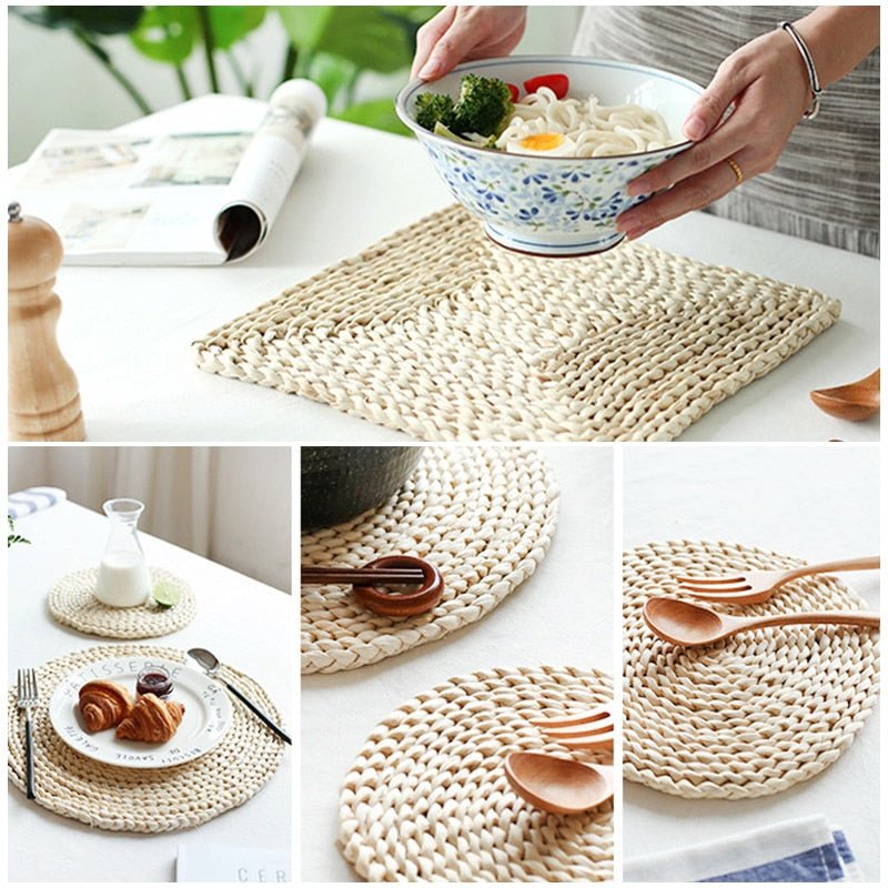 Wicker Straw Placemats & Coasters - www.Shopthatapp.com