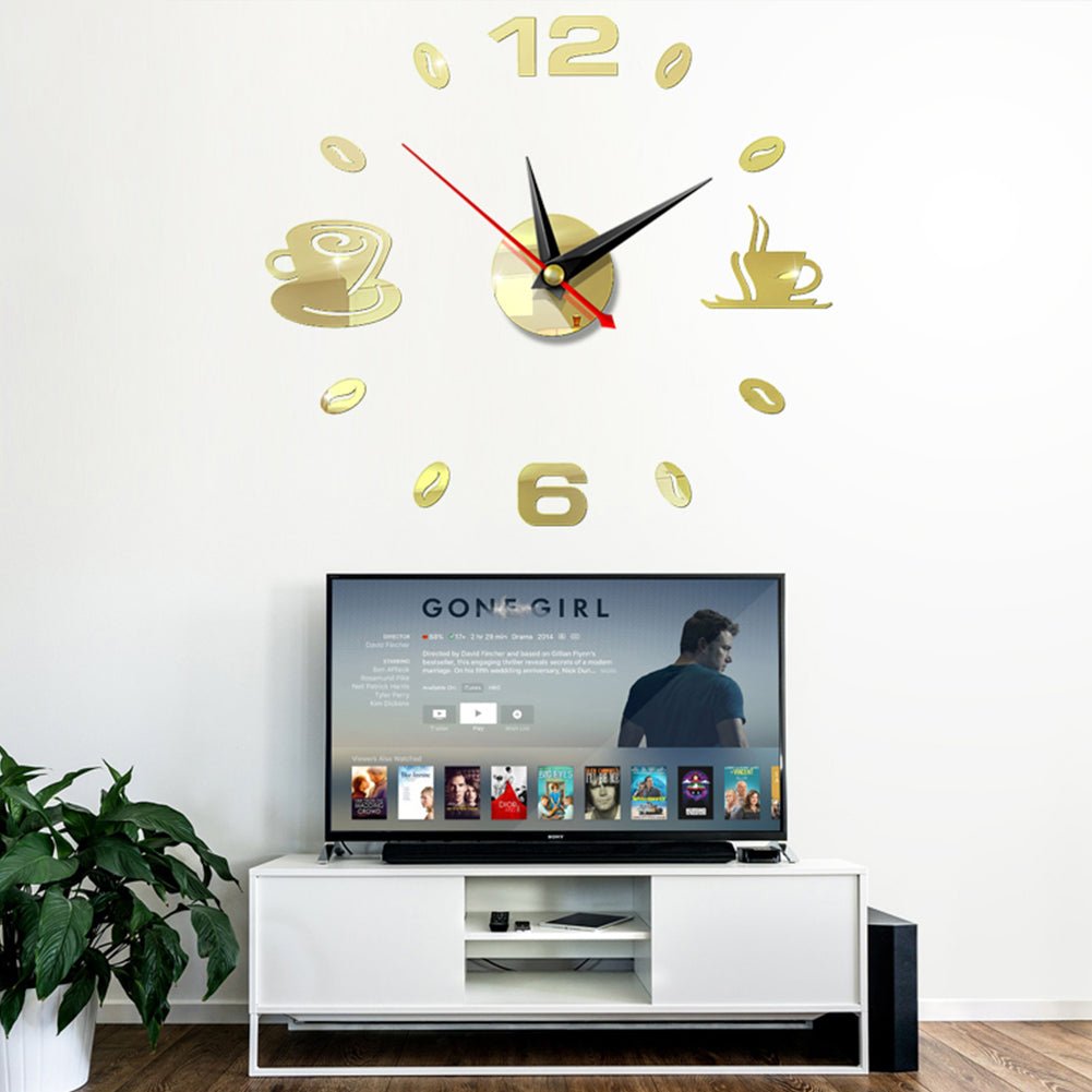 Coffee Cups 3D Clock - www.Shopthatapp.com