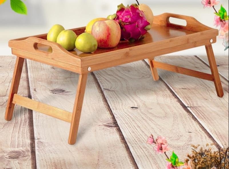 Plateau de service pliable en bambou