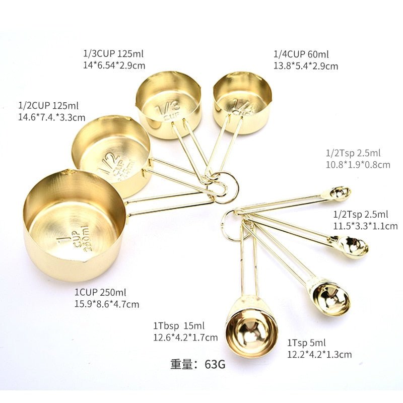 Plated Measuring Cups & Spoons Set - www.Shopthatapp.com