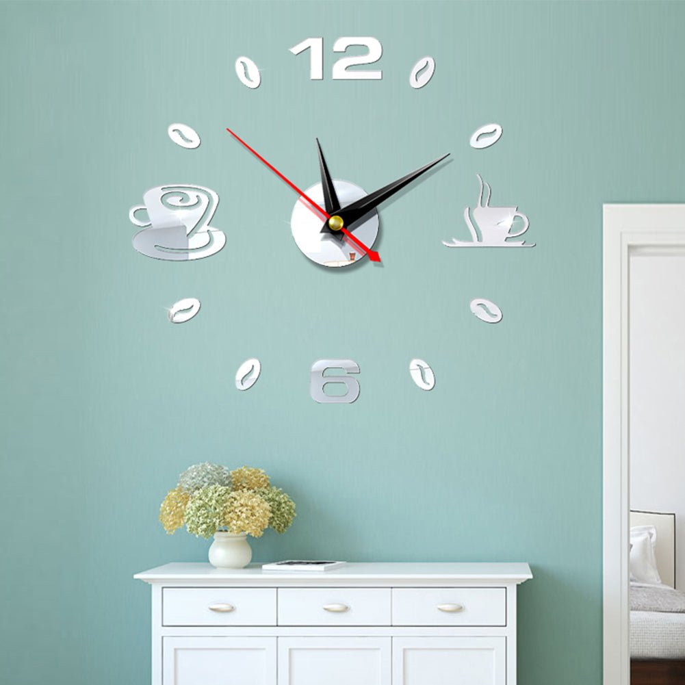 Coffee Cups 3D Clock - www.Shopthatapp.com