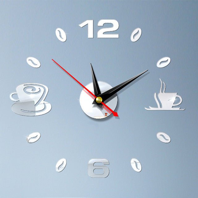 Coffee Cups 3D Clock - www.Shopthatapp.com