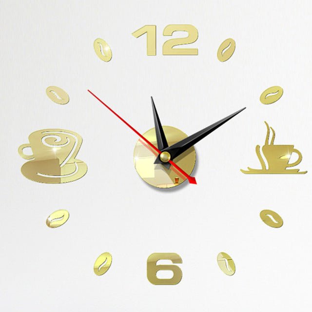 Coffee Cups 3D Clock - www.Shopthatapp.com