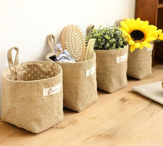Panier de rangement suspendu en jute
