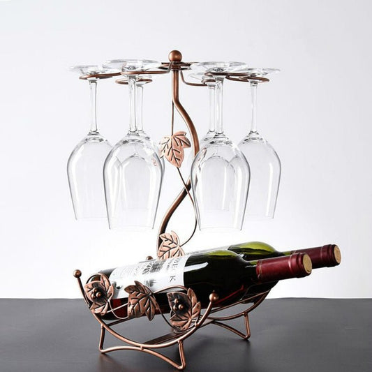 Casier à vin en feuille d'érable avec porte-verres