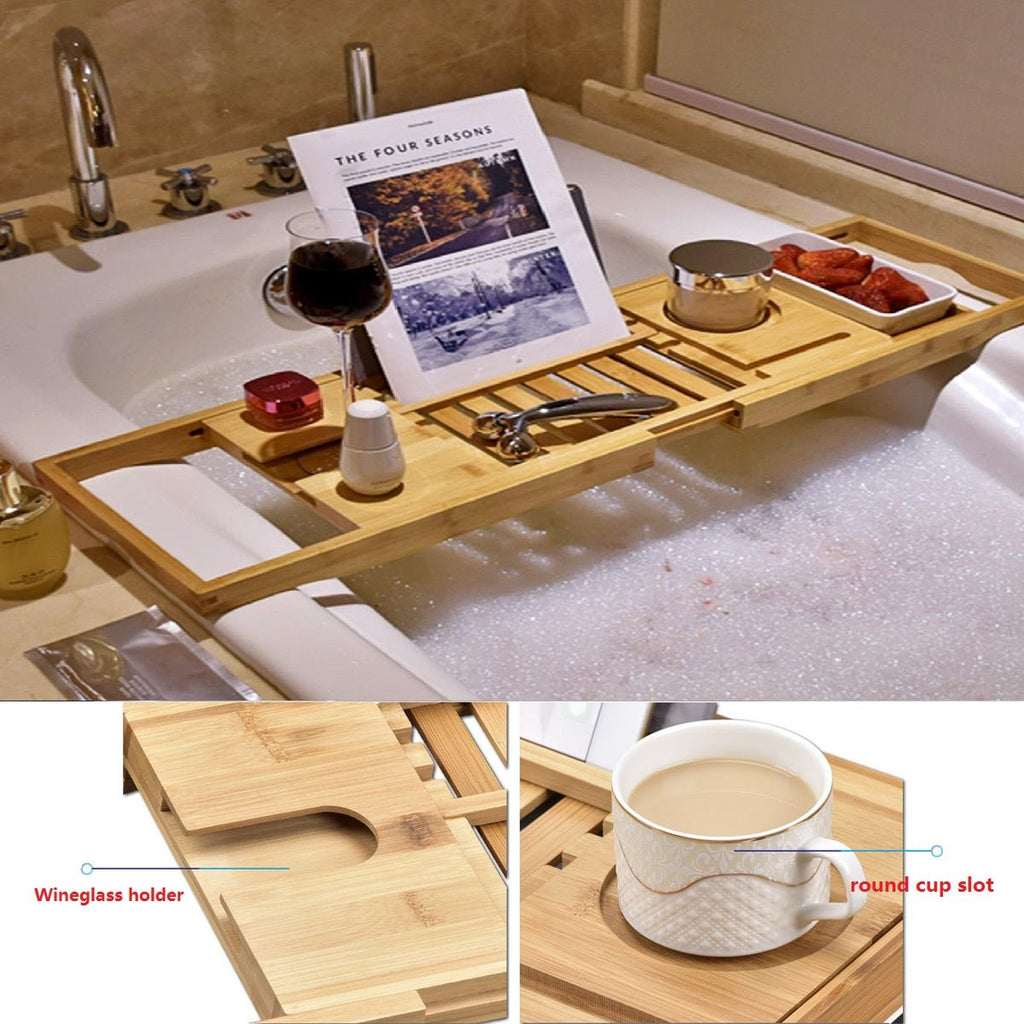 Bamboo Bath Caddy Tray - www.Shopthatapp.com