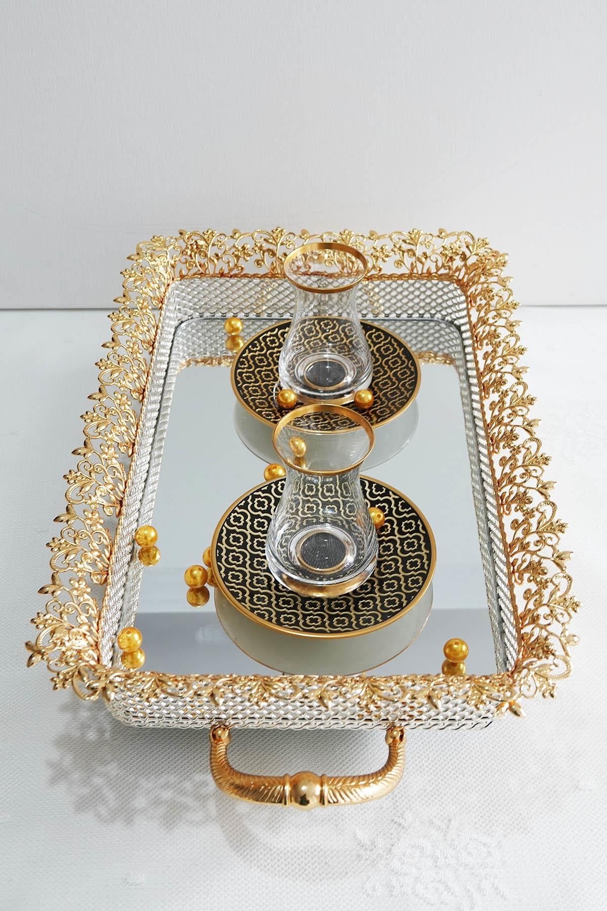 Glazed Gold Mirror Tray - www.Shopthatapp.com
