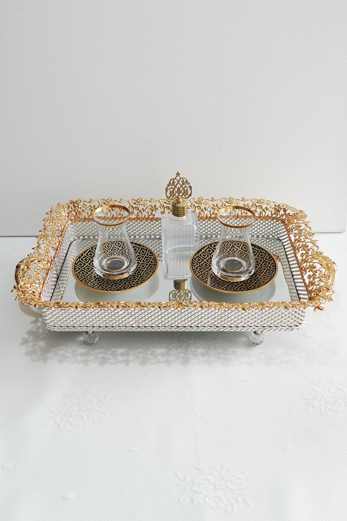 Glazed Gold Mirror Tray - www.Shopthatapp.com