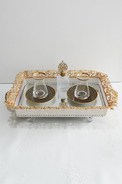 Glazed Gold Mirror Tray - www.Shopthatapp.com