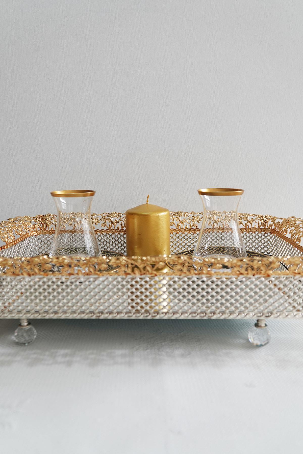 Glazed Gold Mirror Tray - www.Shopthatapp.com