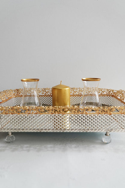 Glazed Gold Mirror Tray - www.Shopthatapp.com