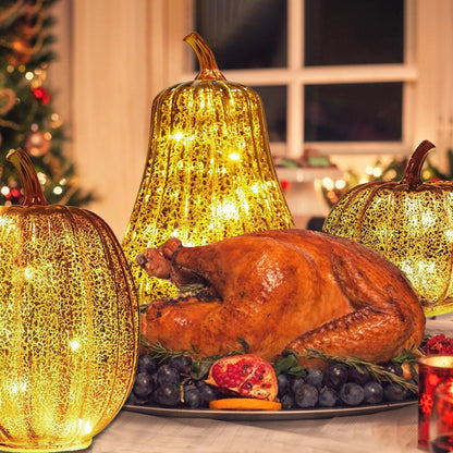 Crystal Glass Pumpkin Lamp - www.Shopthatapp.com