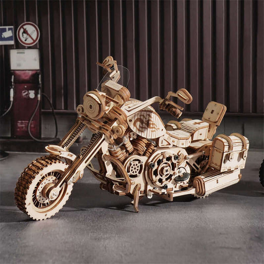 Robotime Rokr LK504 Cruiser Motorcycle DIY Assembly Toy: 420-Piece Wooden Model Building Kit - Ideal Gift for Adults and Children - www.Shopthatapp.com