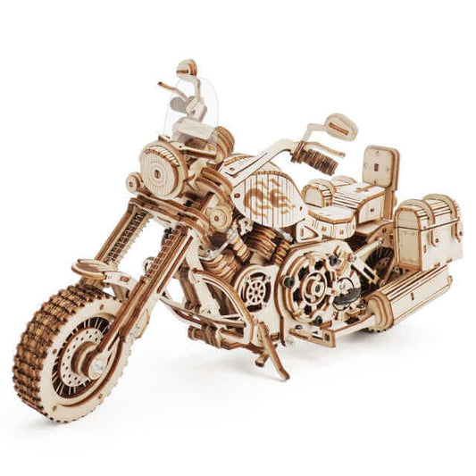 Robotime Rokr LK504 Cruiser-Motorrad, DIY-Zusammenbauspielzeug: 420-teiliger Modellbausatz aus Holz – Ideales Geschenk für Erwachsene und Kinder