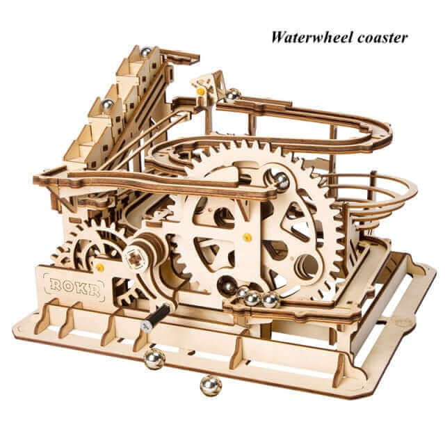 Robotime Rokr DIY Murmelbahn-Set: 5 verschiedene Modellbaustein-Bausätze aus Holz – perfektes Zusammenbauspielzeug-Geschenk für Erwachsene und Kinder