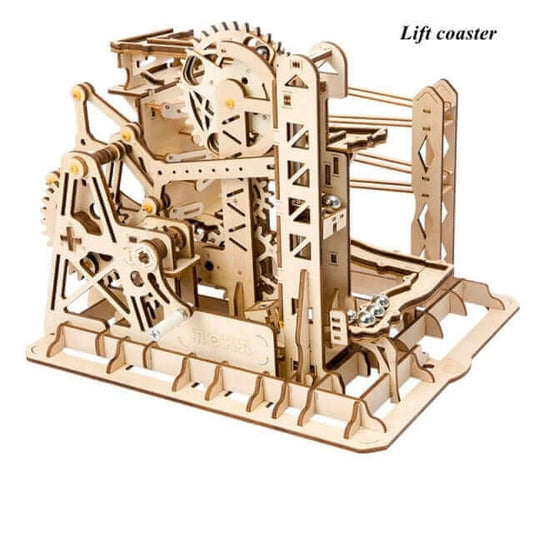 Robotime Rokr DIY Murmelbahn-Set: 5 verschiedene Modellbaustein-Bausätze aus Holz – perfektes Zusammenbauspielzeug-Geschenk für Erwachsene und Kinder