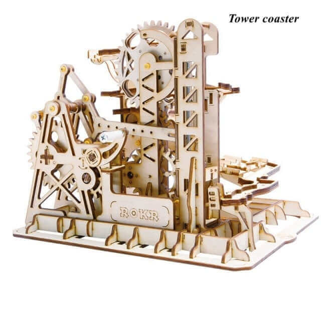 Robotime Rokr DIY Murmelbahn-Set: 5 verschiedene Modellbaustein-Bausätze aus Holz – perfektes Zusammenbauspielzeug-Geschenk für Erwachsene und Kinder