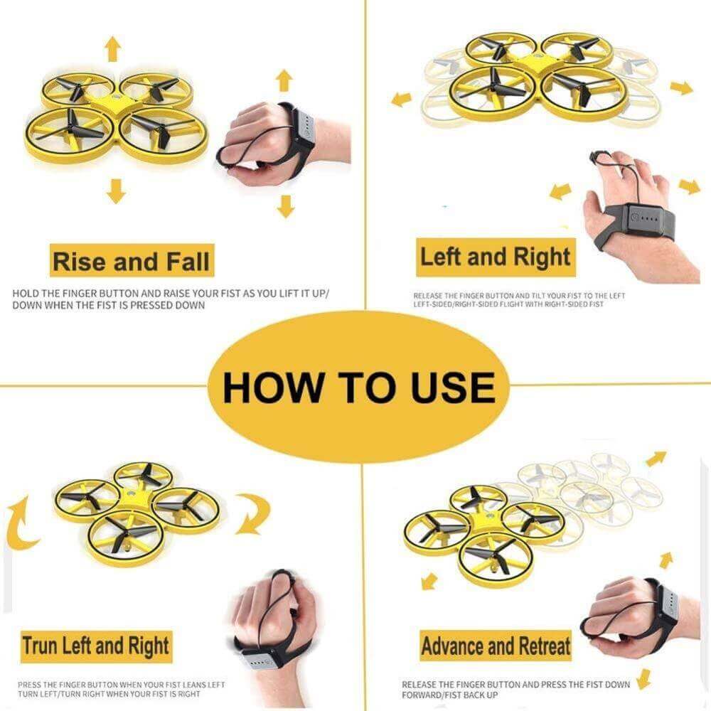 2024 New Mini Quadcopter Drone with Smart Watch & Gesture Control for Kids - www.Shopthatapp.com