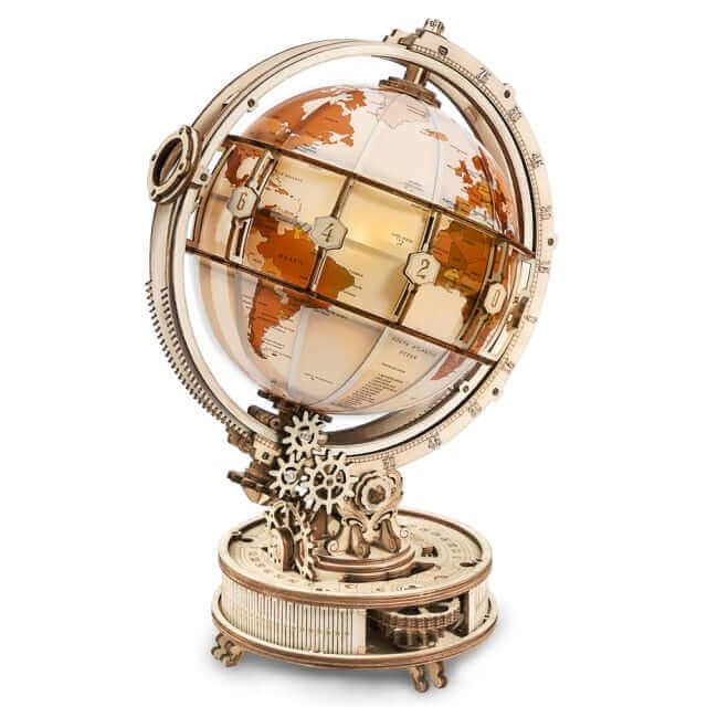 Robotime Globe Lumineux 180 Pièces - Kit Maquette en Bois avec Lumière LED