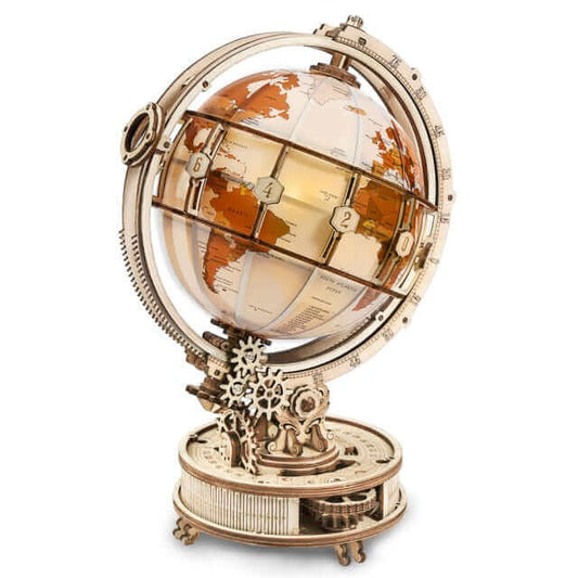 Robotime Globe Lumineux 180 Pièces - Kit Maquette en Bois avec Lumière LED