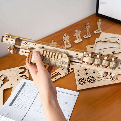 Robotime DIY Rubber Band Bullet Revolver: A Wooden Model Building Kit from Robotime - A Fun and Engaging Assembly Toy Gift for Children and Adults - www.Shopthatapp.com