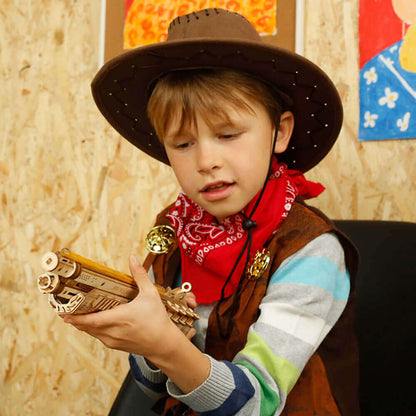 Robotime DIY Rubber Band Bullet Revolver: A Wooden Model Building Kit from Robotime - A Fun and Engaging Assembly Toy Gift for Children and Adults - www.Shopthatapp.com