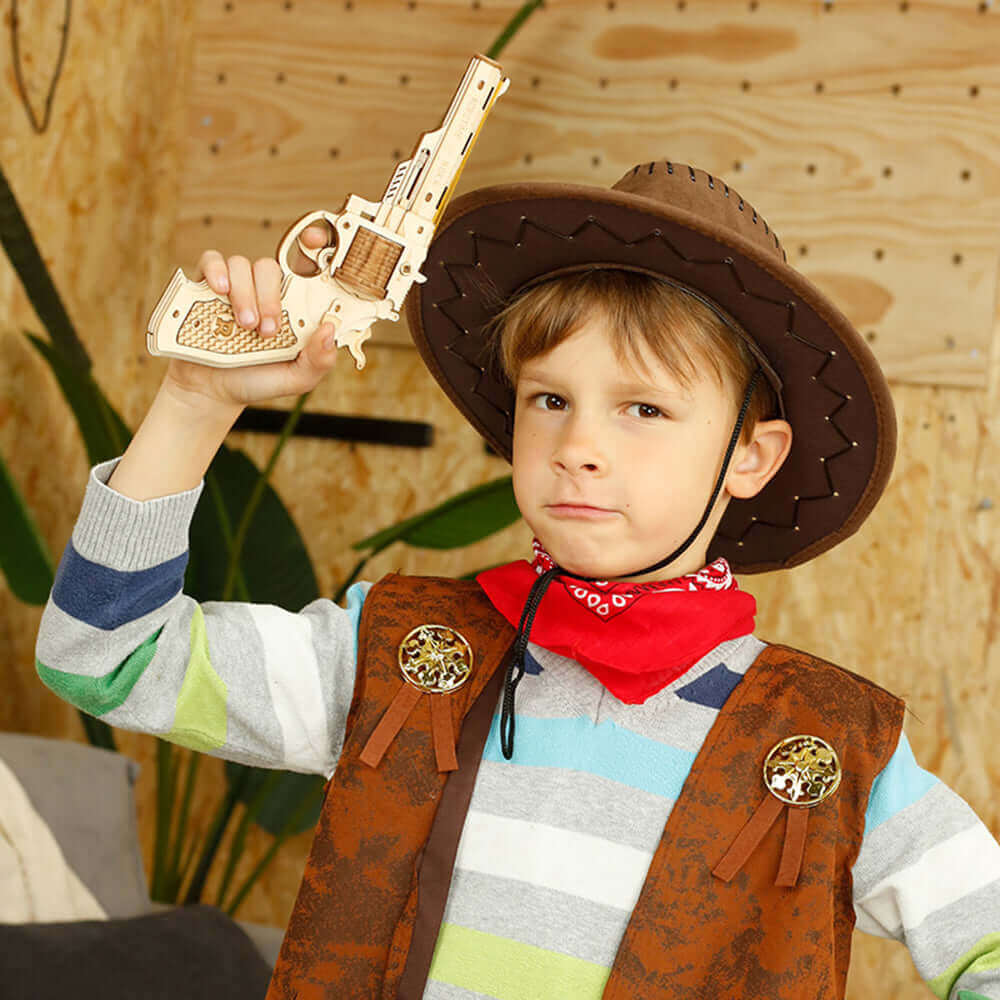Robotime DIY Rubber Band Bullet Revolver: A Wooden Model Building Kit from Robotime - A Fun and Engaging Assembly Toy Gift for Children and Adults - www.Shopthatapp.com