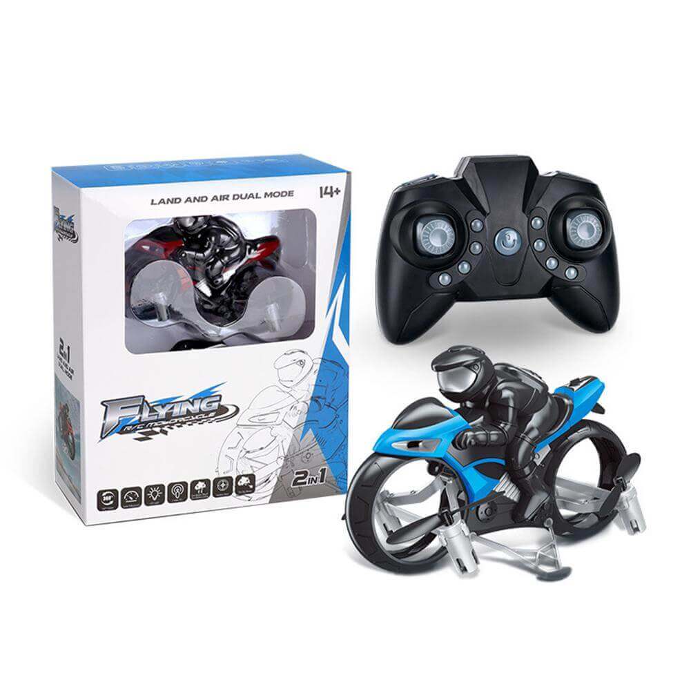 2.4GHz RC Motorcycle 2 In 1 Land Air Flying Motos Drone Toys With 360 Degree Rotation Drift Electric Motorcycle For Children - www.Shopthatapp.com