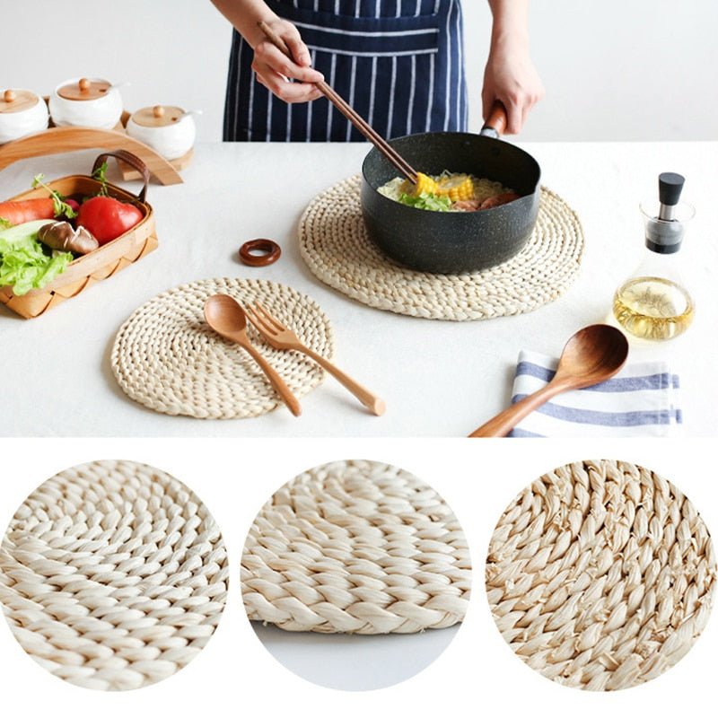 Wicker Straw Placemats & Coasters - www.Shopthatapp.com