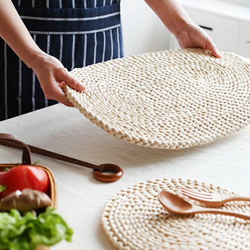 Sets de table et sous-verres en paille d'osier