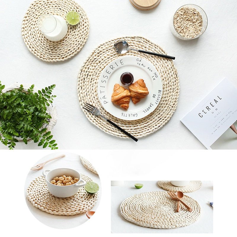 Wicker Straw Placemats & Coasters - www.Shopthatapp.com