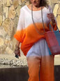 Product Women's Clothes Fashion Cotton Linen Gradient Two-piece Set - www.Shopthatapp.com