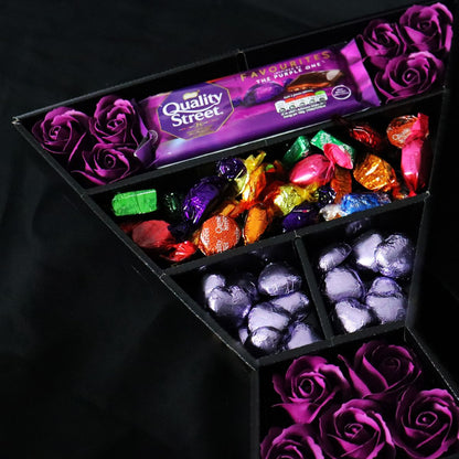 Quality Street Signature Chocolate Bouquet With Purple Roses-Food and beverage-www.Shopthatapp.com-HamperWell