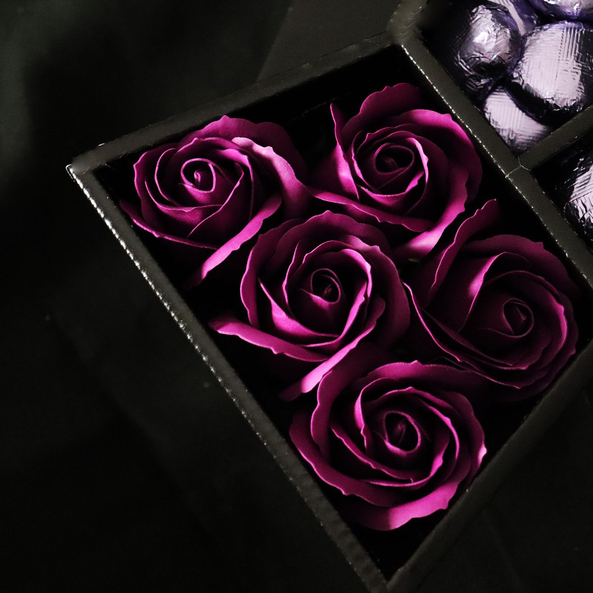 Quality Street Signature Chocolate Bouquet With Purple Roses-Food and beverage-www.Shopthatapp.com-HamperWell