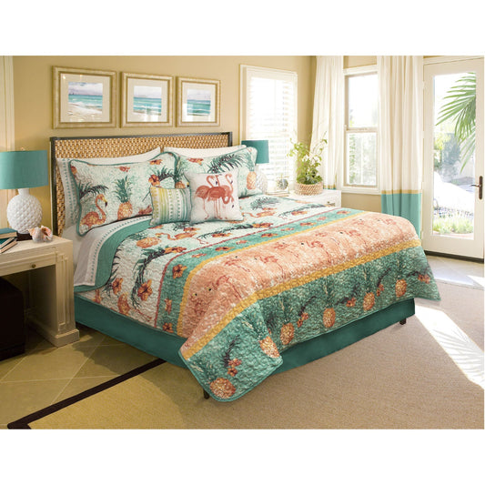 Parure de lit 5 pièces avec couette imprimée King Maui