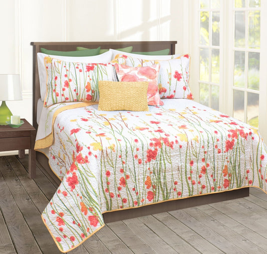 Parure de lit 3 pièces tissée avec couette et taie d'oreiller pour lit double/queen size Adalia