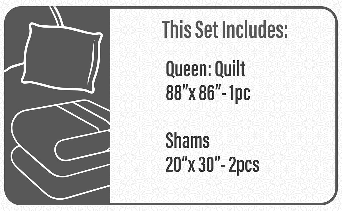 Quilt Bedding Set Woven 3 Piece Set Double/Queen Jensen - www.Shopthatapp.com