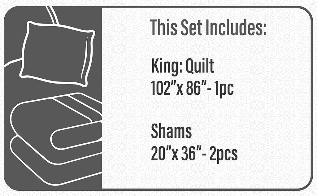 Quilt Bedding Set Woven 3 Piece Set King Whisper - www.Shopthatapp.com