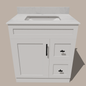 30-Inch Shaker Bathroom Vanity with Drawers — Left or Right | White or Gray | Plywood Cabinet, Solid-Wood Door, Soft-Close 3-Way Clip-On Hinges - www.Shopthatapp.com
