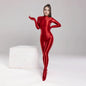 Spandex Nylon Full Bodysuit Zentai Shinny Cosplay Jumpsuit Attached Gloves - www.Shopthatapp.com