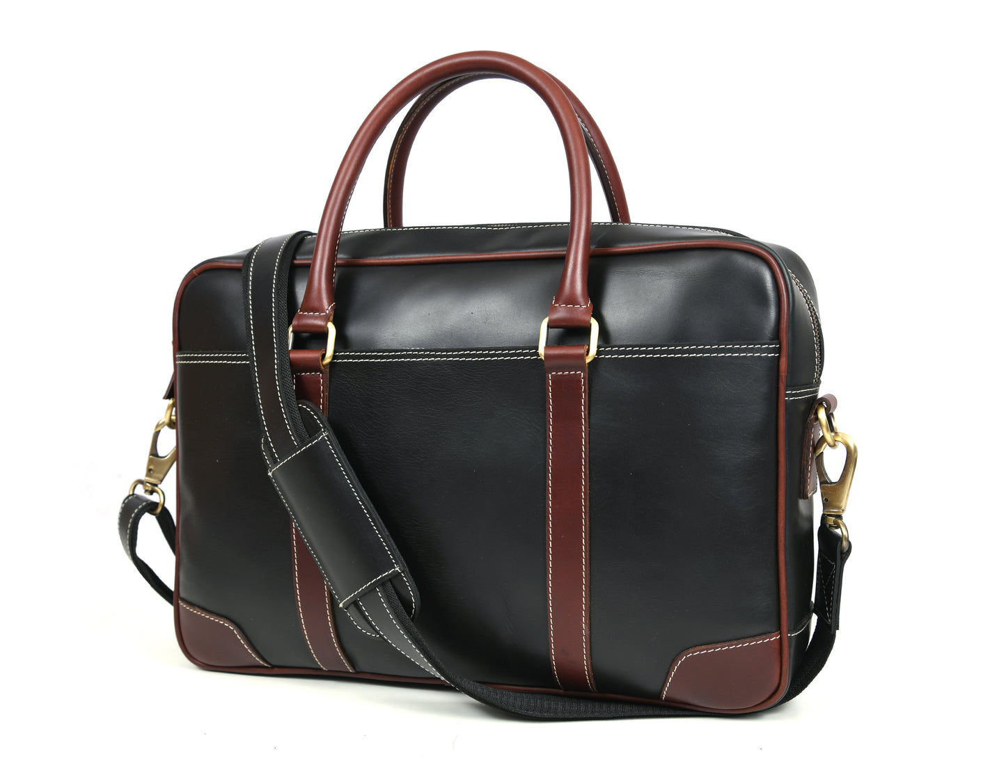 Reeds Leather Office Bag - Raven Black - www.Shopthatapp.com