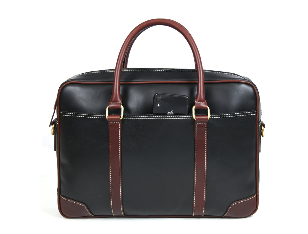 Reeds Leather Office Bag -  Raven Black - www.Shopthatapp.com