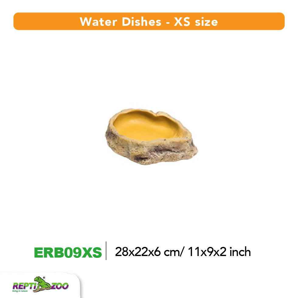 Small reptile water dish by Reptilemart with a textured design for easy access and natural look
