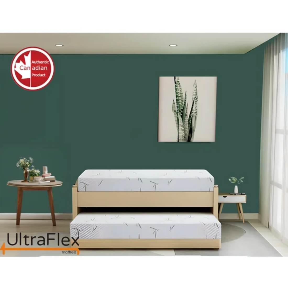 UltraFlex RestEasy- Reversible Gel-Infused Foam Mattress, Ideal for Bunk Beds, Trundle Beds, Caravans, RV, Bamboo Feel, CertiPUR-US® Certified, Medium Firmness, Conveniently Boxed (Made in Canada) - www.Shopthatapp.com