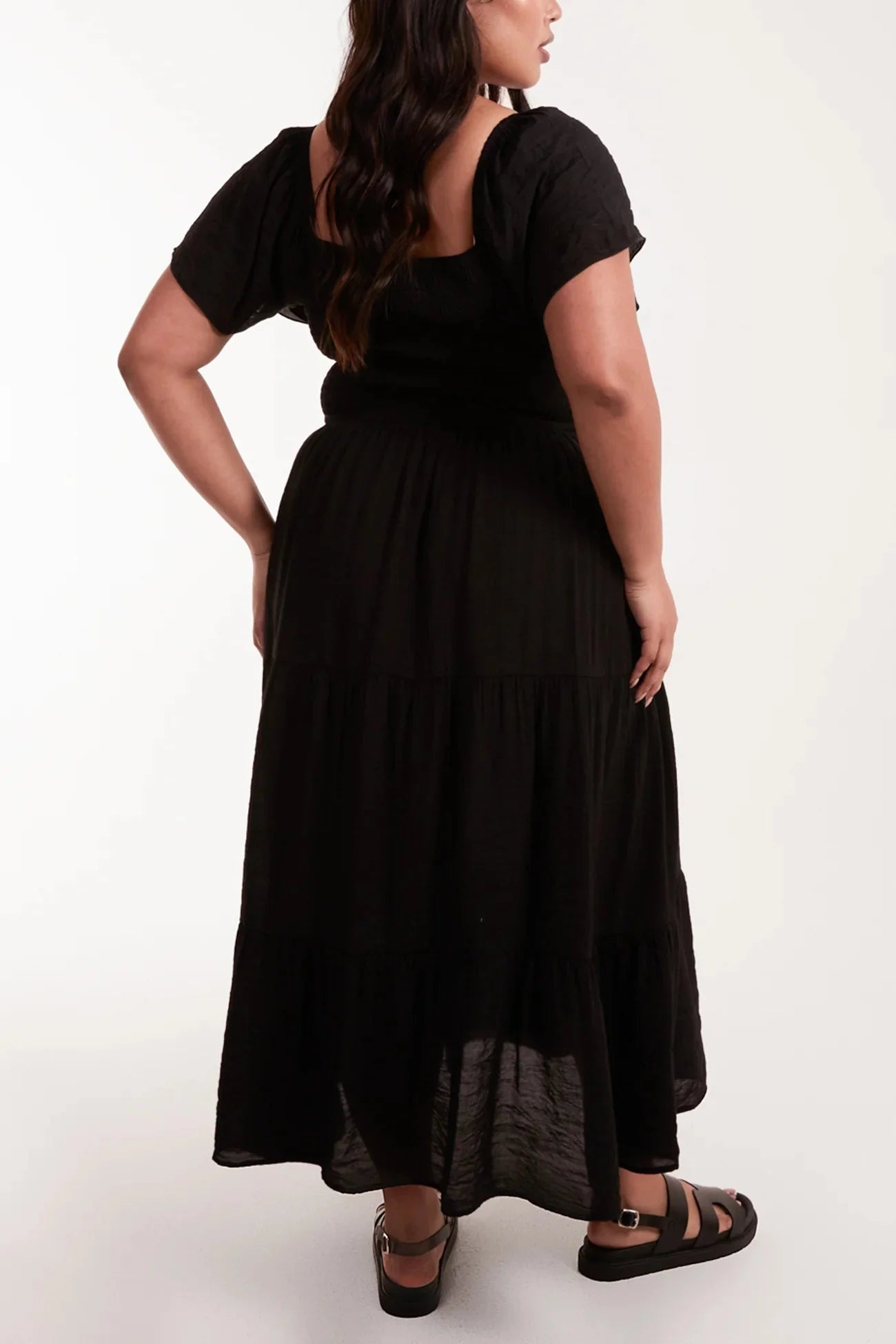 Robe Riley à col carré et manches flottantes - GRANDE TAILLE